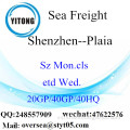 Flete mar del puerto de Shenzhen a la Plaia